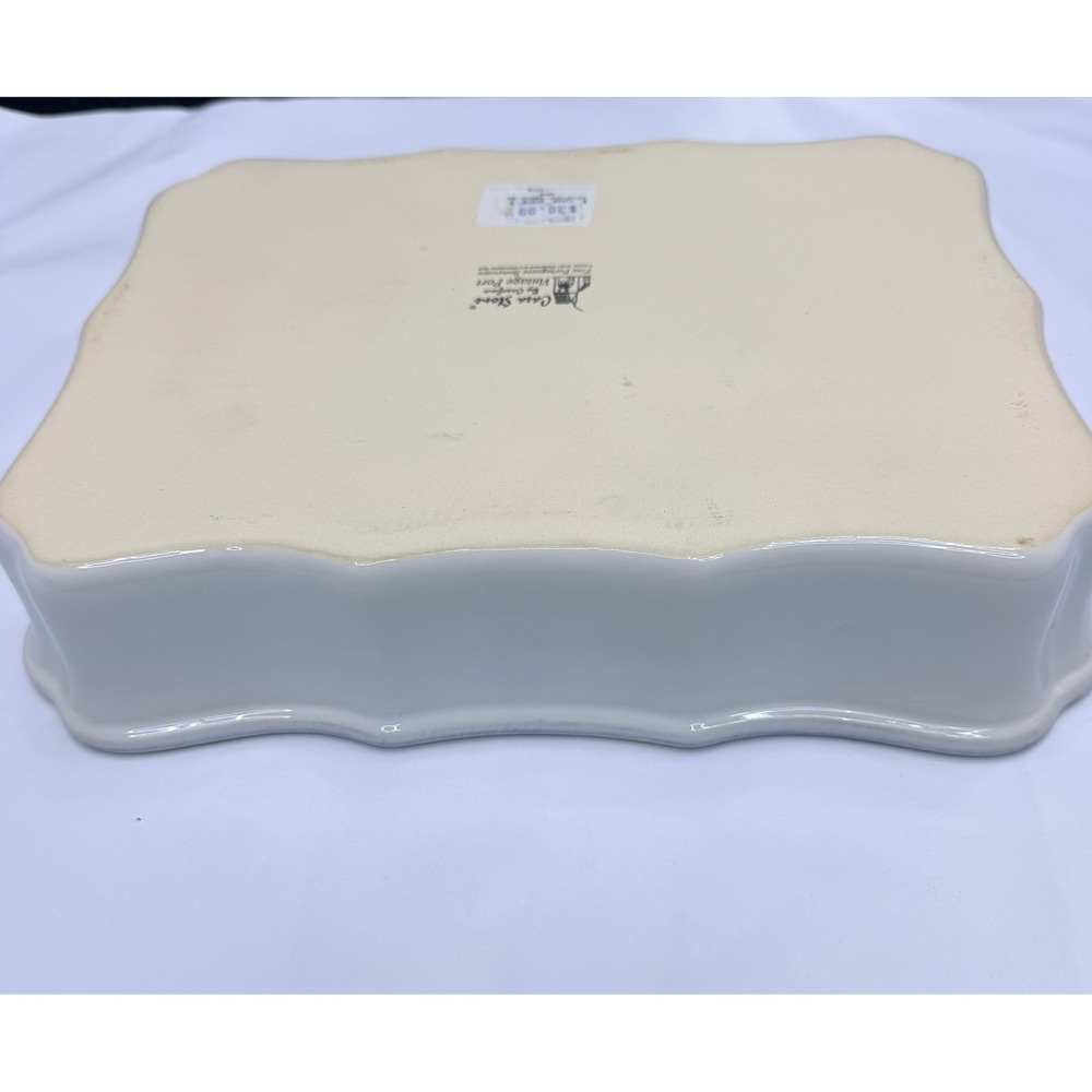 Casa Stone by Casafina White Stoneware Scalloped Rectangular Baker Set of 2 - Picture 11 of 12